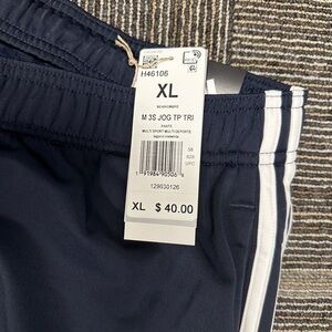Adidas track pants XL navy NWT